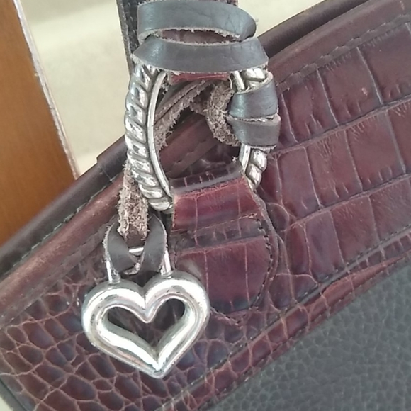 Brighton Two Tone Brown Shoulder Purse. - Picture 7 of 8